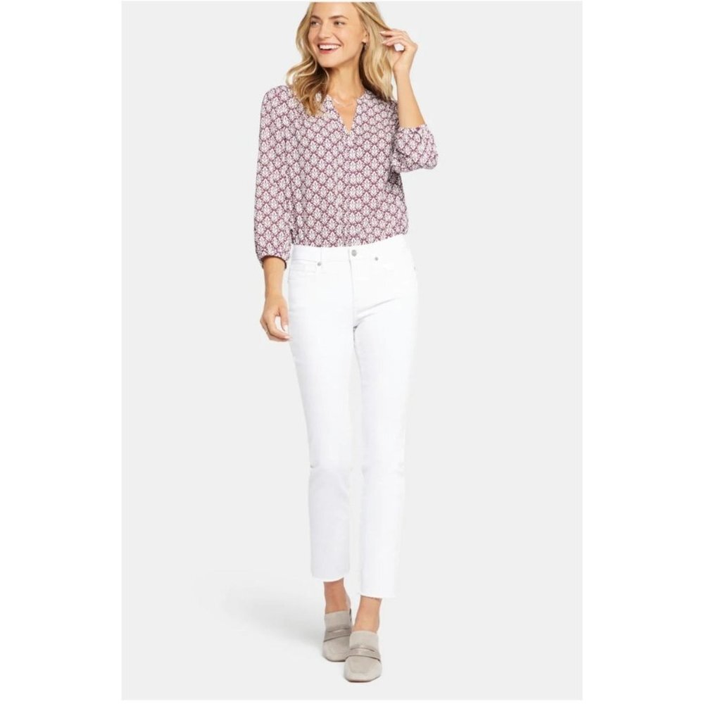 NYDJ Sheri Slim Lift Tuck Technology Size 14 High Rise High Waist White Jeans - Picture 1 of 13